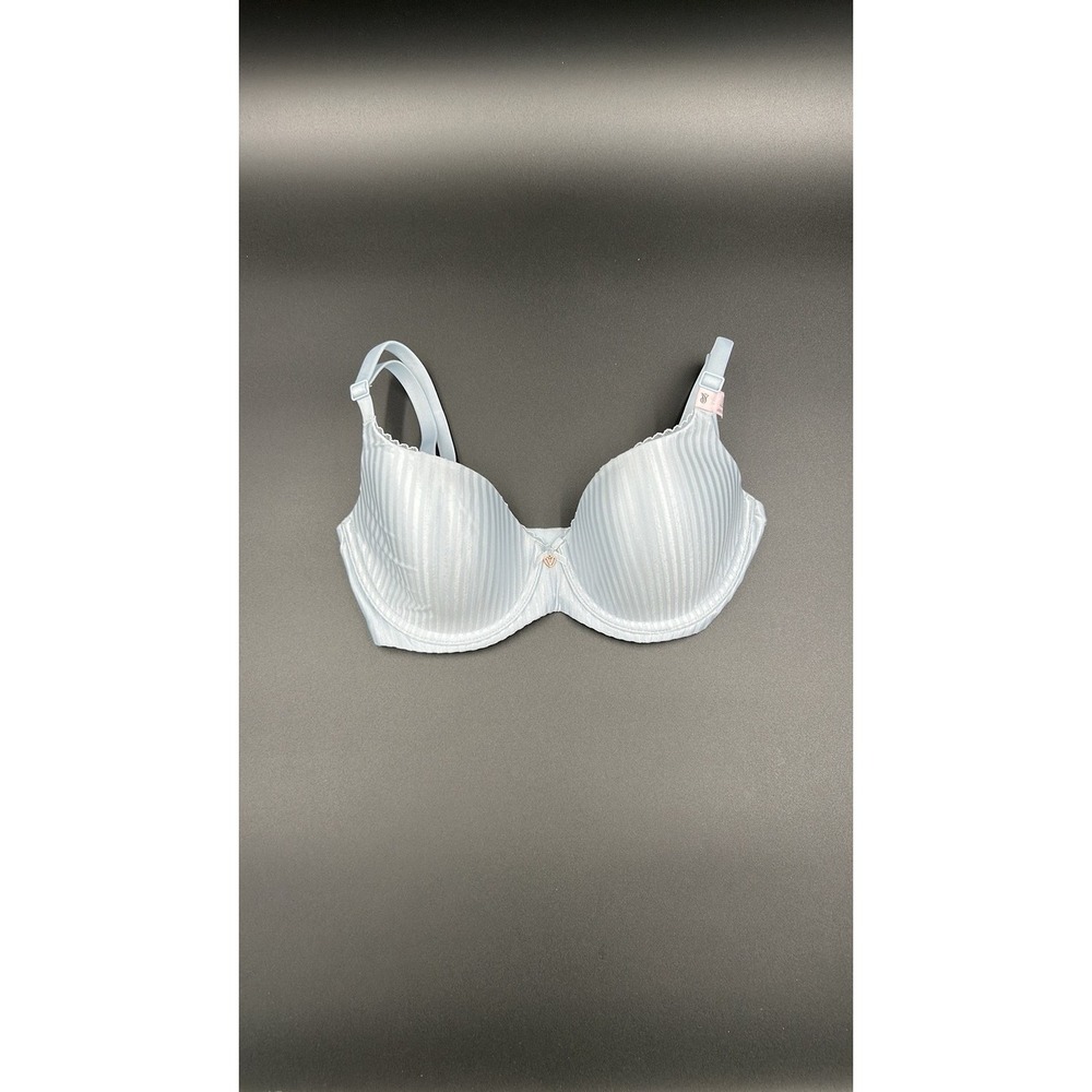 Victoria's Secret New with Tags Light Blue Striped Underwire Bra 32DD